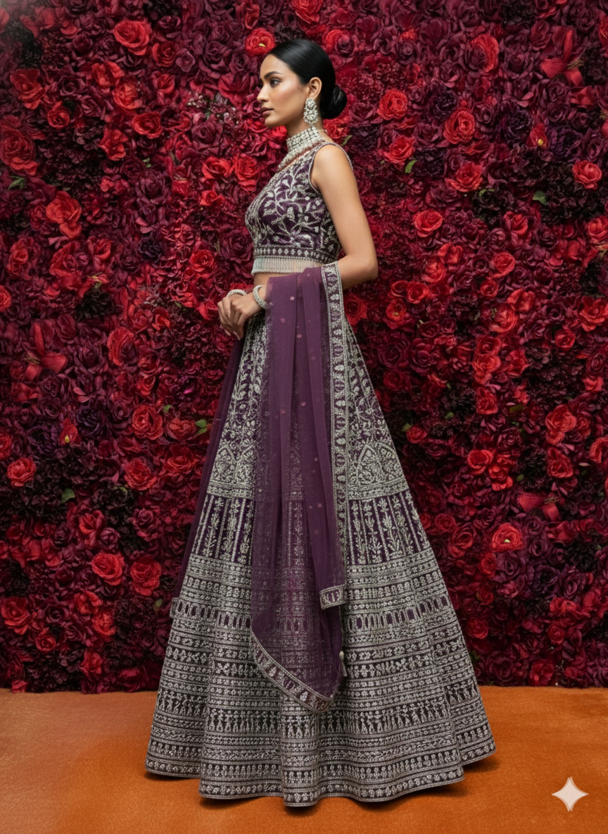 Mauve Purple lehenga
