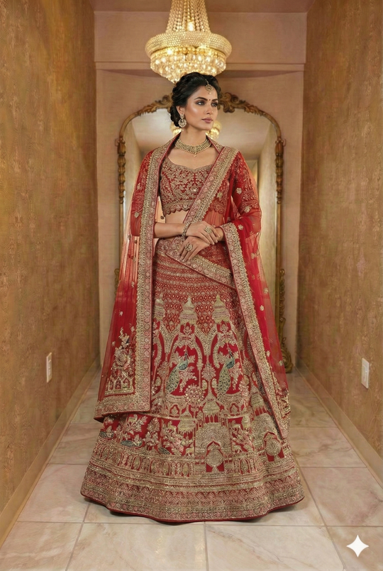 Royal Crimson Red Bridal Lehenga