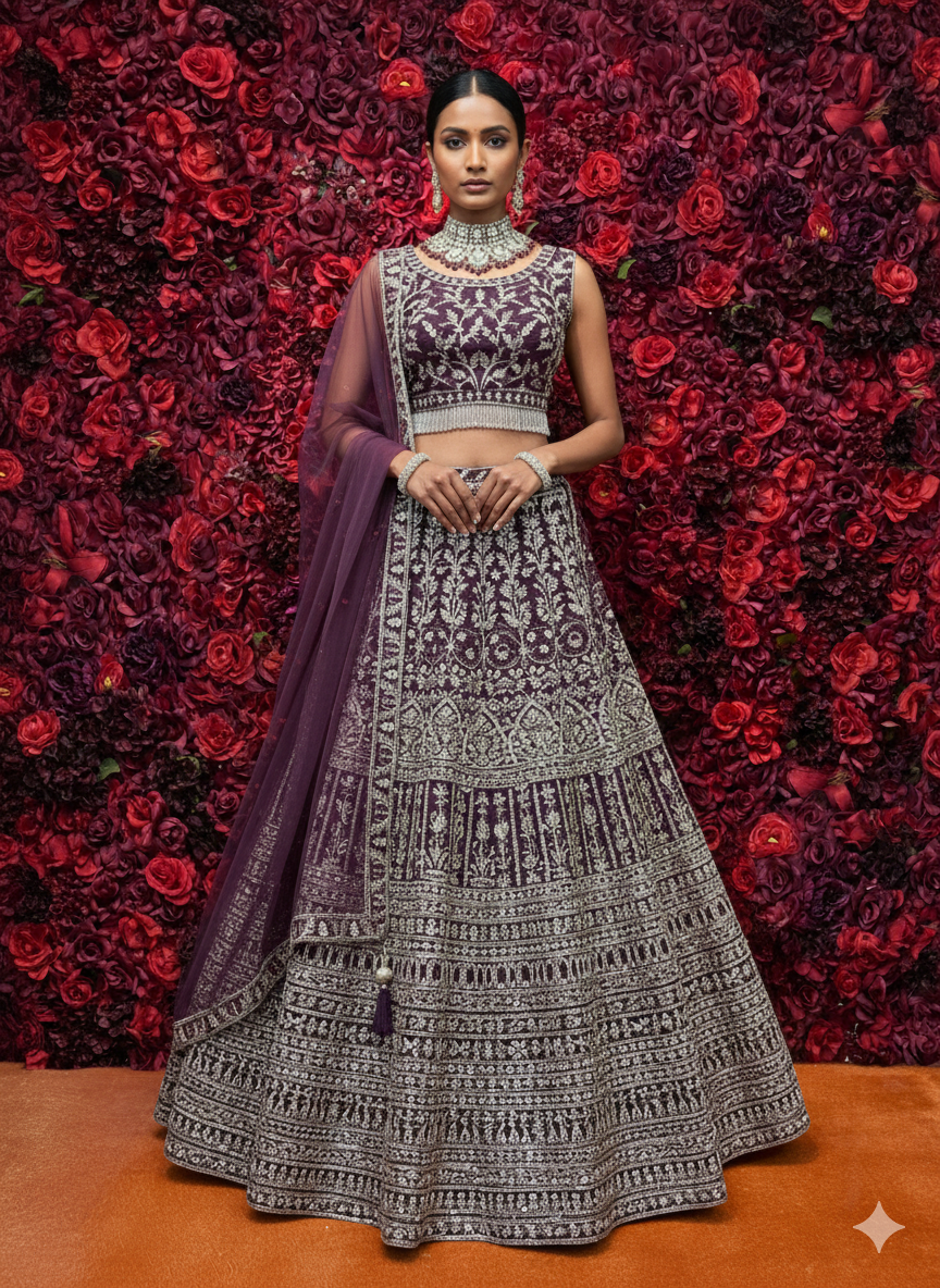 Mauve Purple lehenga VAMA DESIGNS Indian Bridal Couture Mauve Purple lehenga VAMA DESIGNS Indian Bridal Couture