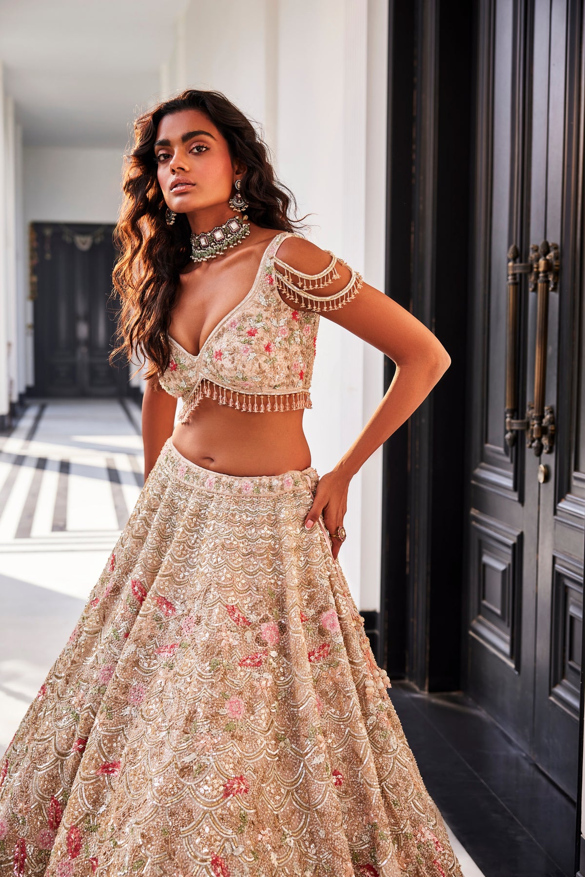 Kalighata - Golden Glitter Lehenga