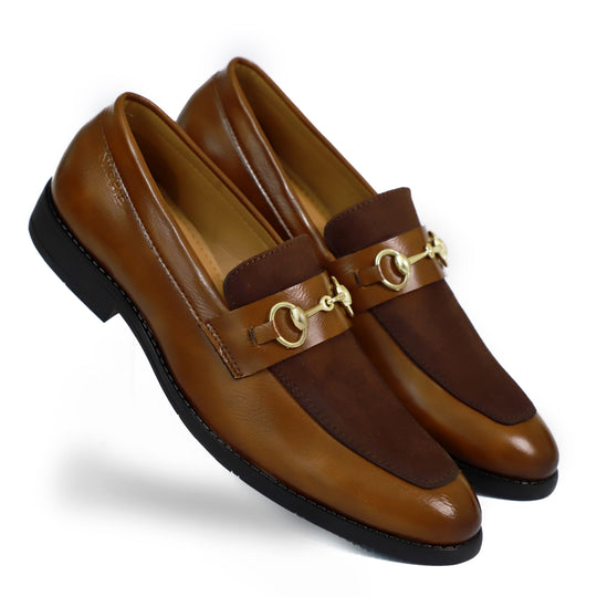 Tan Brown Presto Horsebit Loafers