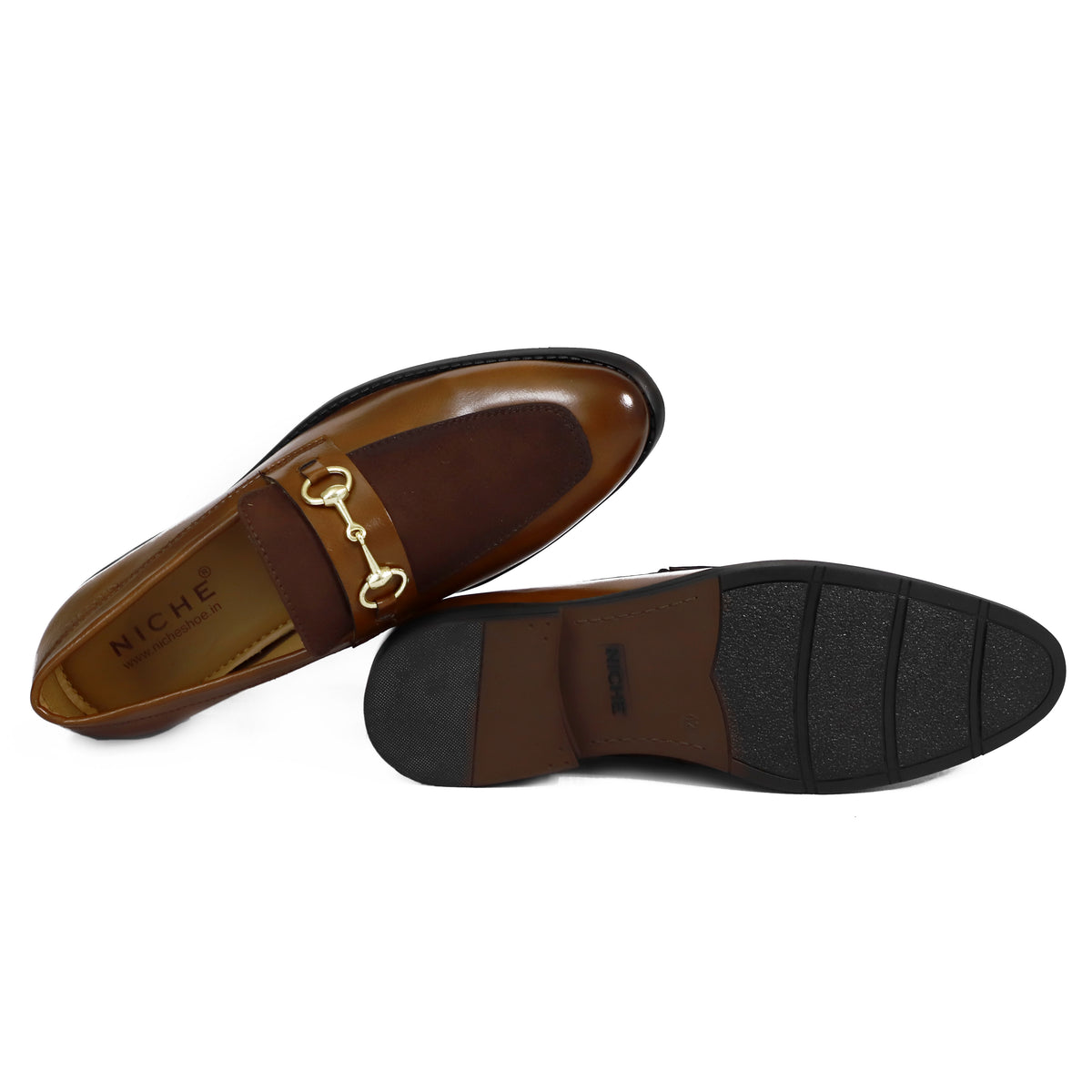 Tan Brown Presto Horsebit Loafers