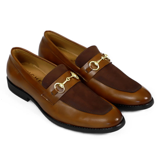 Tan Brown Presto Horsebit Loafers
