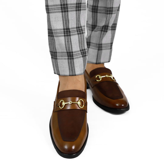 Tan Brown Presto Horsebit Loafers