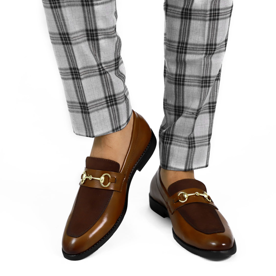 Tan Brown Presto Horsebit Loafers