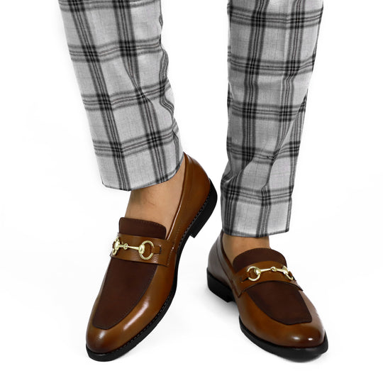 Tan Brown Presto Horsebit Loafers