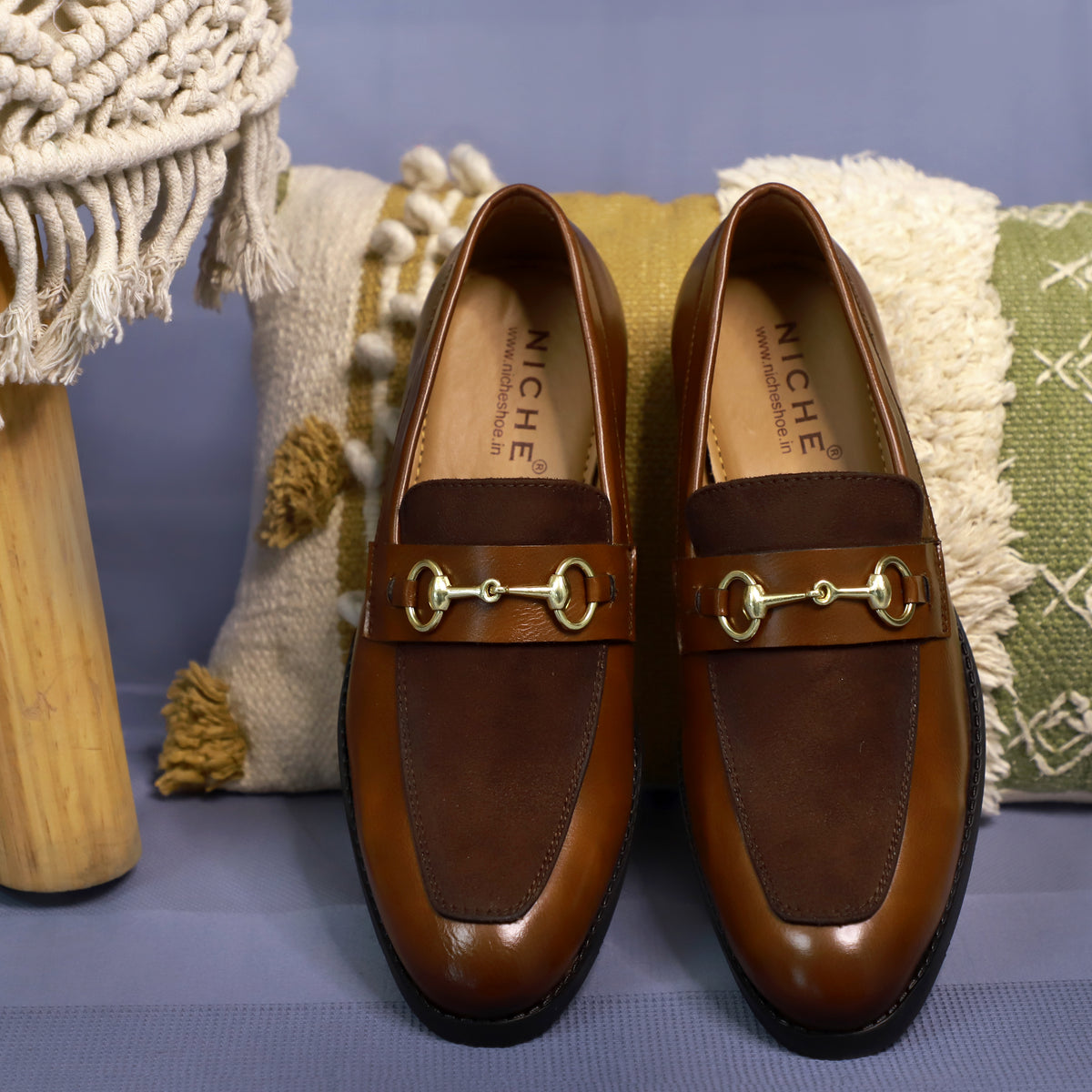 Tan Brown Presto Horsebit Loafers