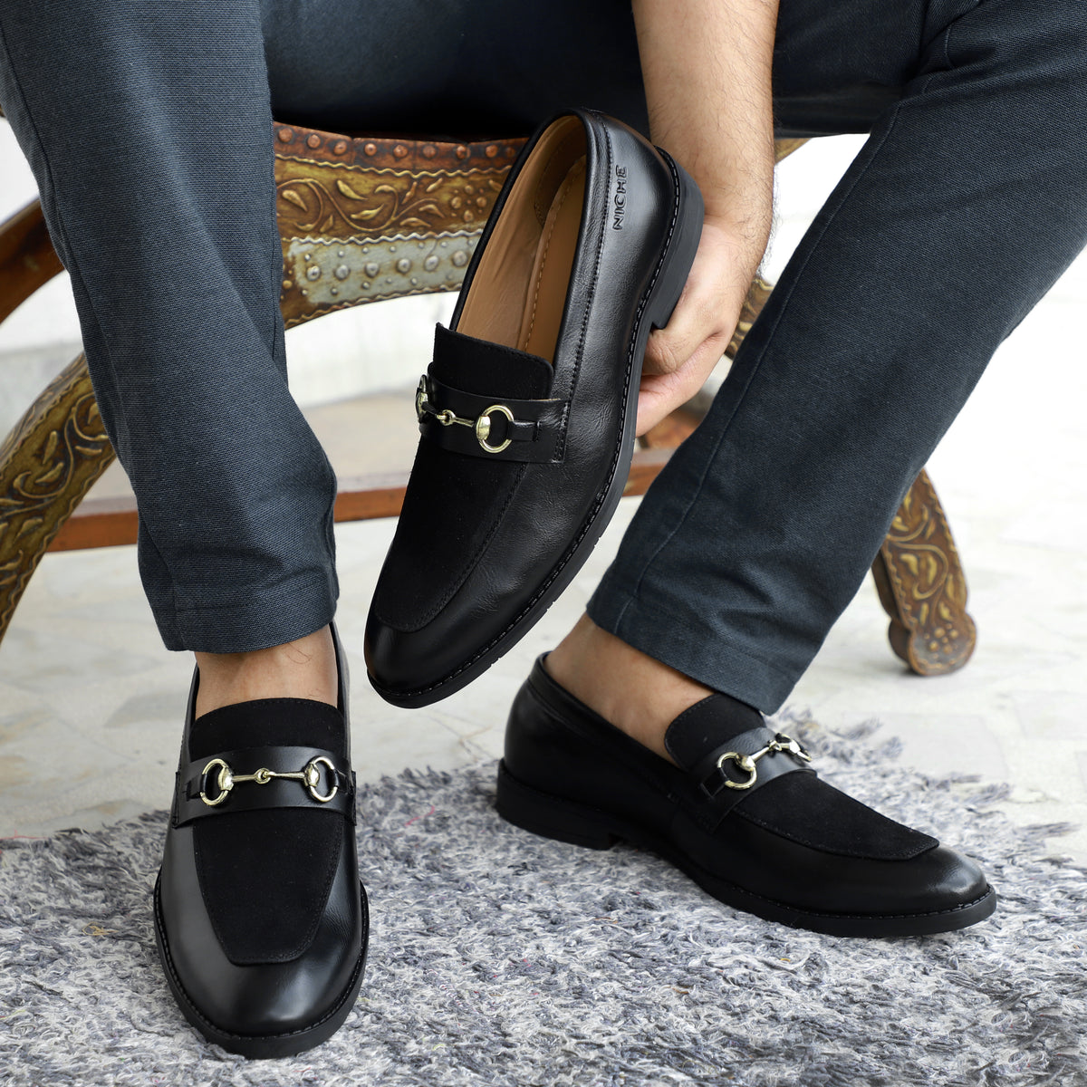 Black Presto Horsebit Loafers