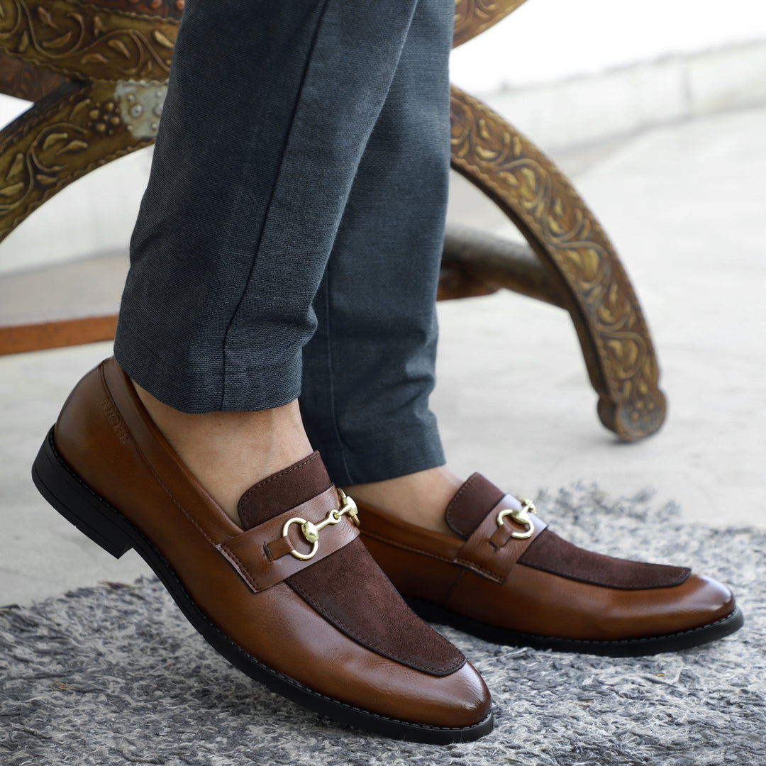 Tan Brown Presto Horsebit Loafers