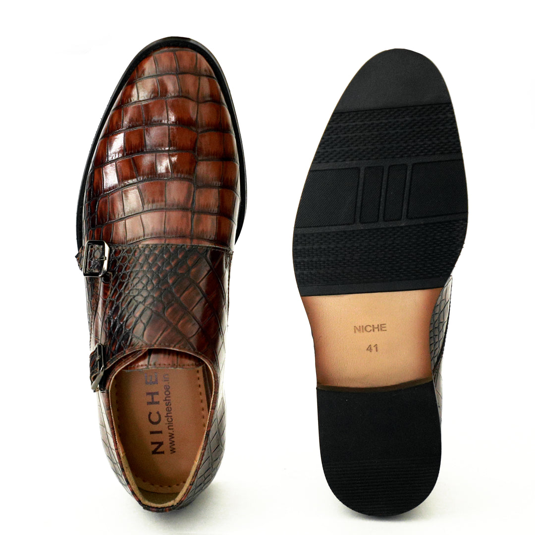 Cherry Fab Croco Double Monk