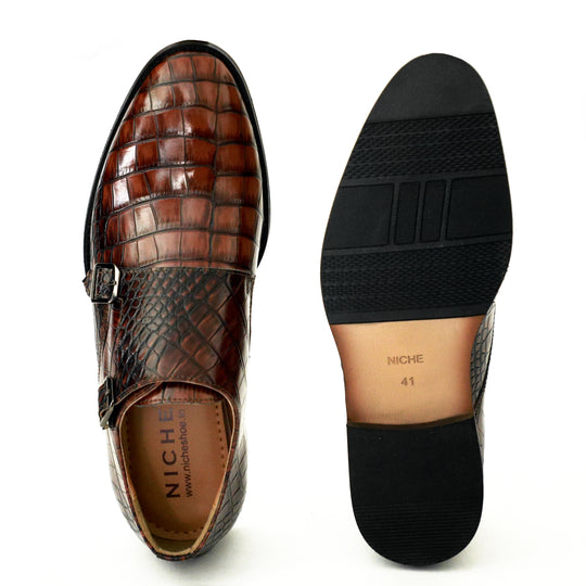 Cherry Fab Croco Double Monk