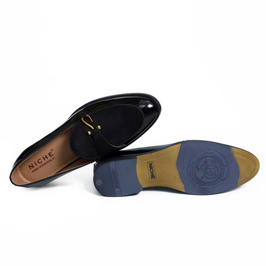 Black Patent Dazzle Hooked Loafers