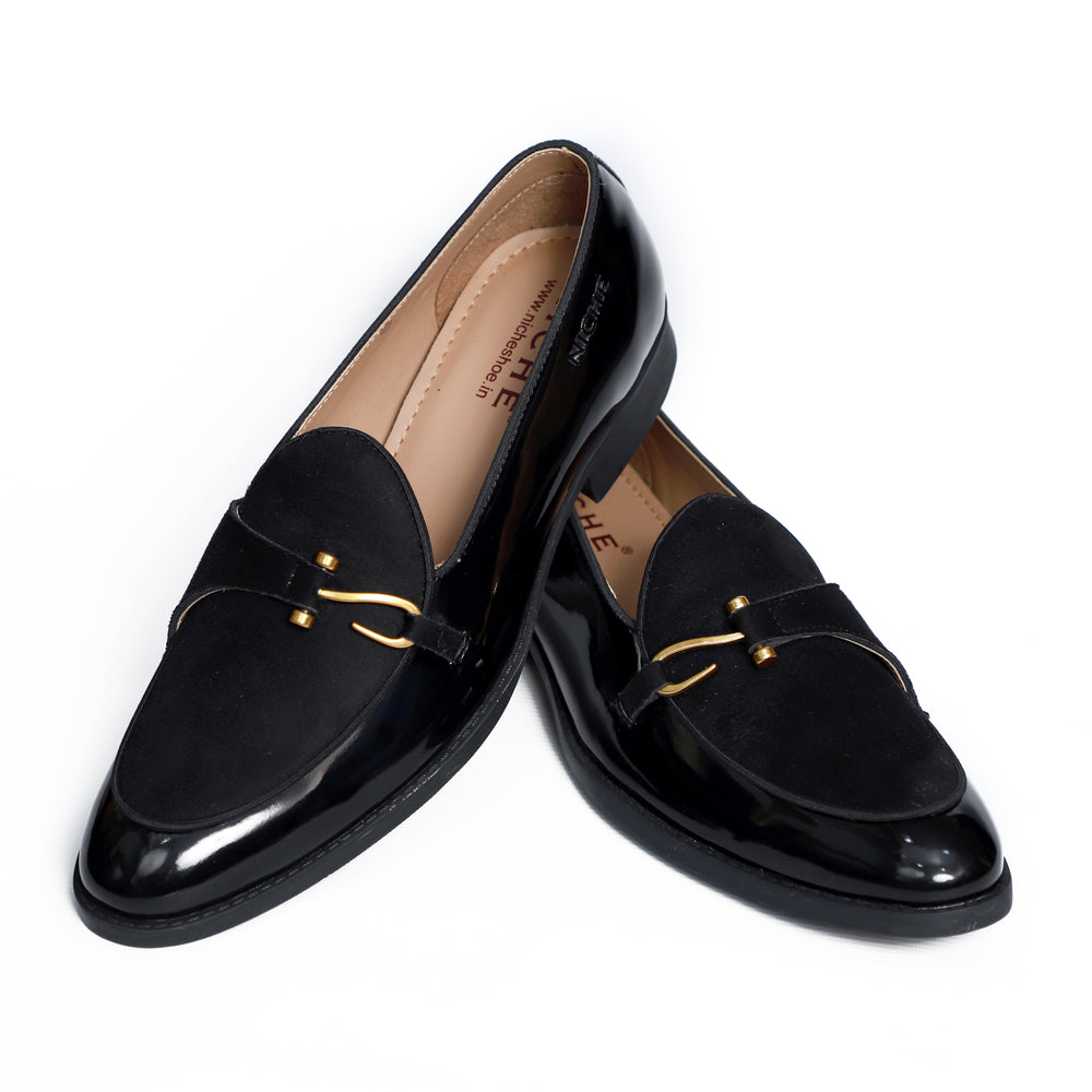 Black Patent Dazzle Hooked Loafers