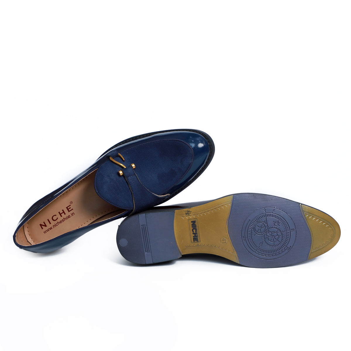 Blue Patent Dazzle Hooked Loafers