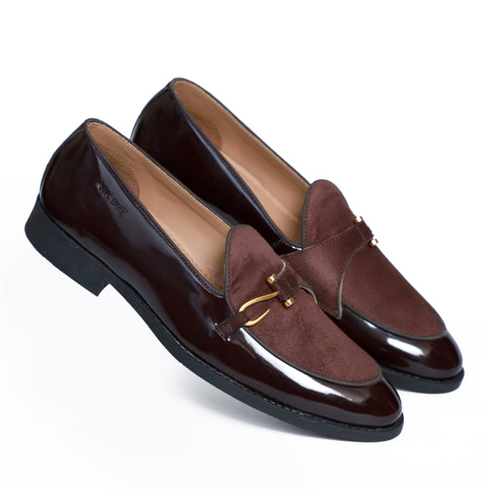 Brown Patent Dazzle Hooked Loafers