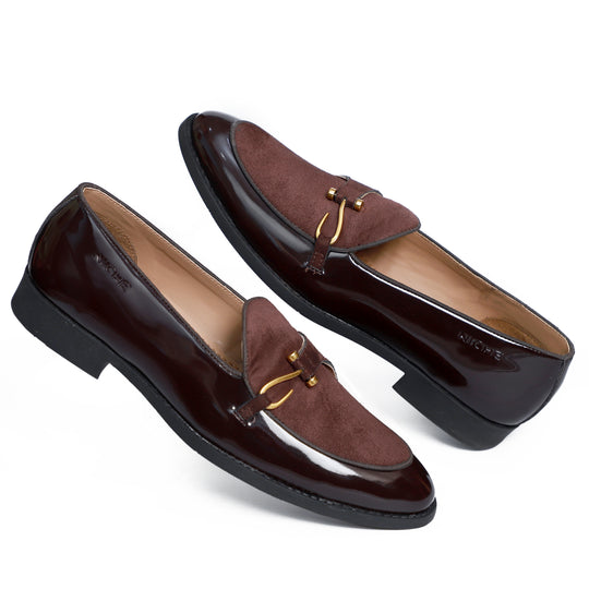 Brown Patent Dazzle Hooked Loafers