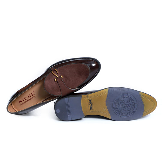 Brown Patent Dazzle Hooked Loafers