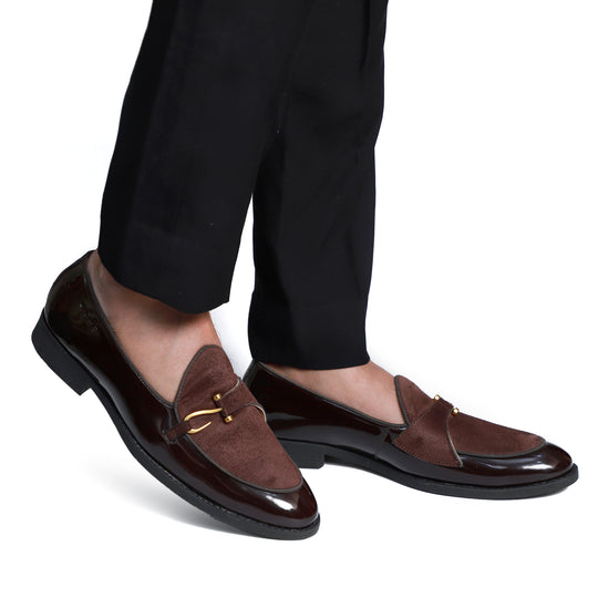 Brown Patent Dazzle Hooked Loafers