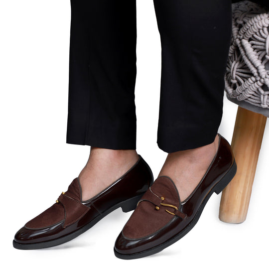 Brown Patent Dazzle Hooked Loafers