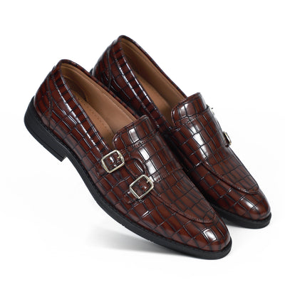 Cherry Croco Pattern Luxurious Double Monk