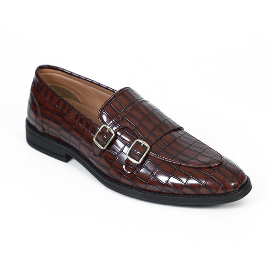 Cherry Croco Pattern Luxurious Double Monk