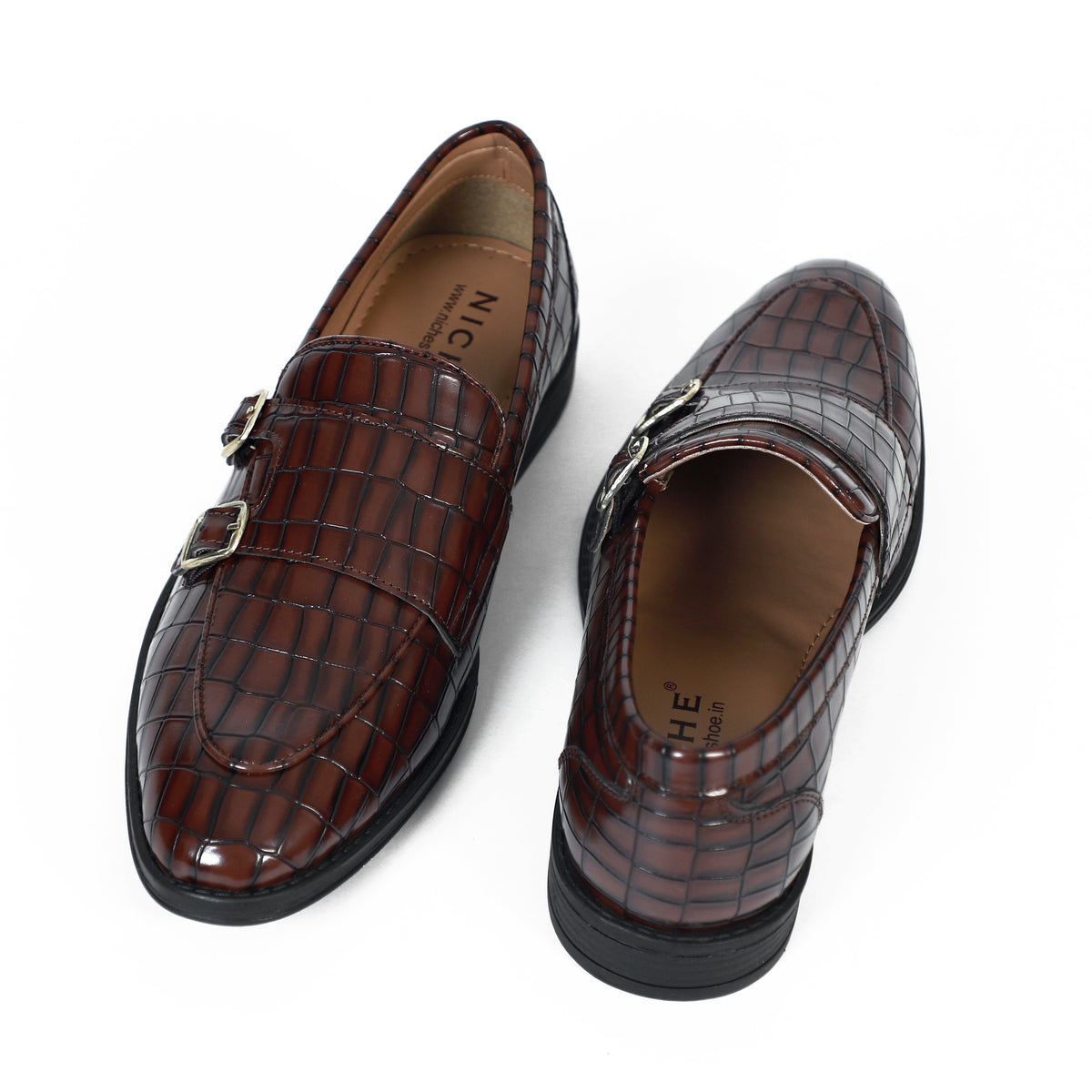 Cherry Croco Pattern Luxurious Double Monk