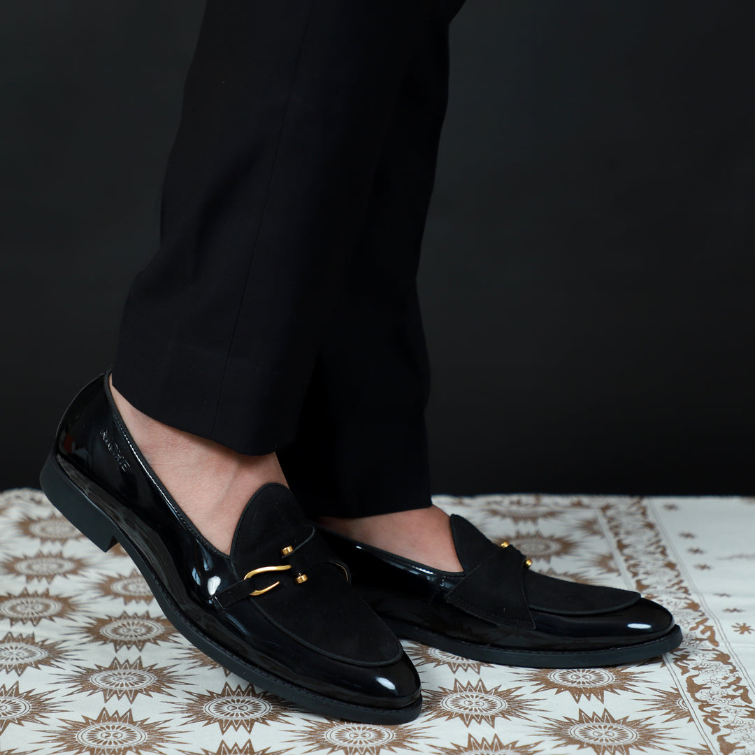 Black Patent Dazzle Hooked Loafers