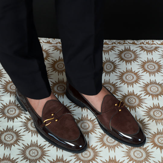 Brown Patent Dazzle Hooked Loafers