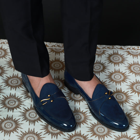 Blue Patent Dazzle Hooked Loafers