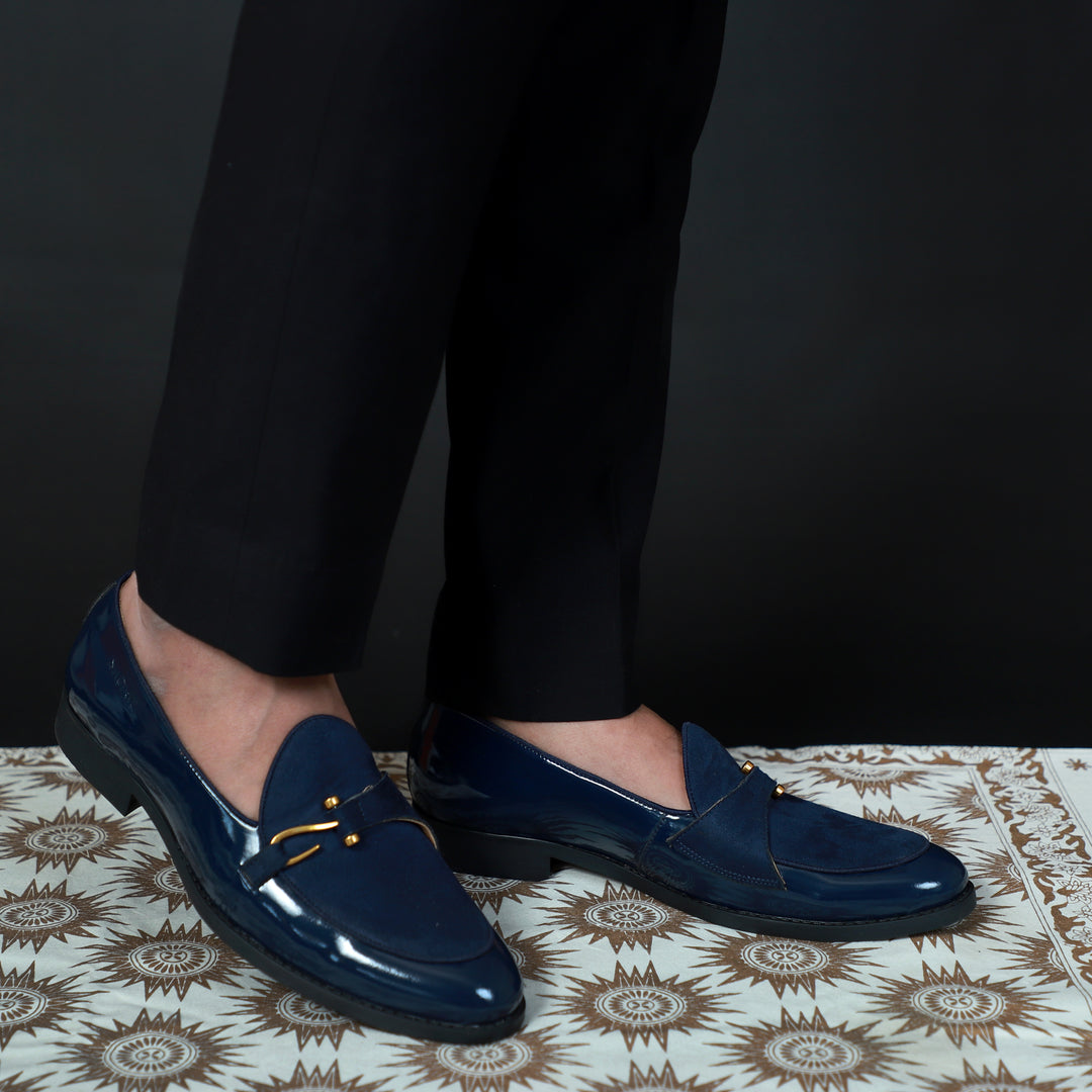 Blue Patent Dazzle Hooked Loafers