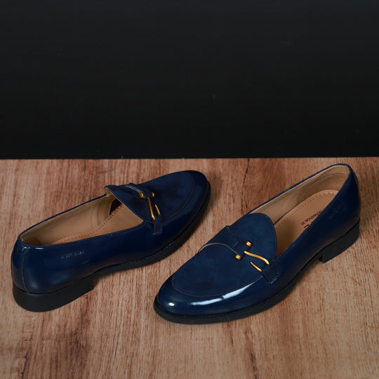 Blue Patent Dazzle Hooked Loafers