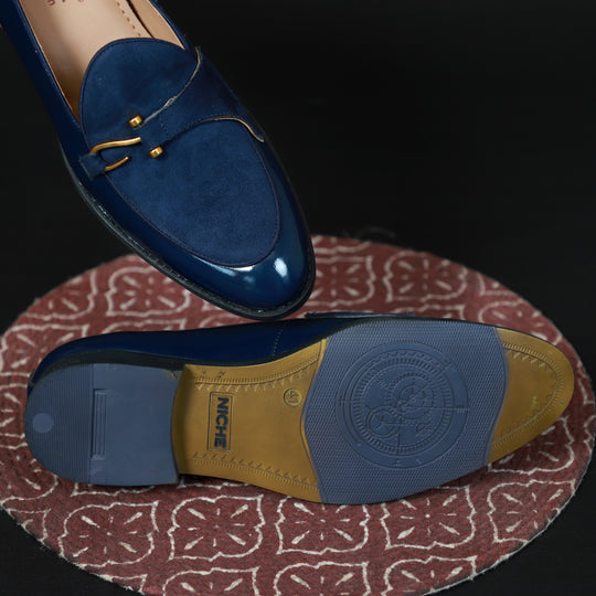 Blue Patent Dazzle Hooked Loafers