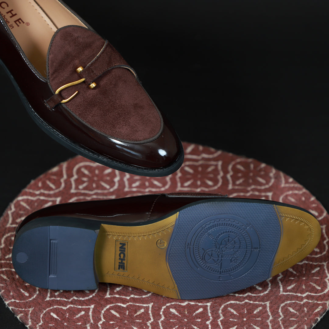 Brown Patent Dazzle Hooked Loafers