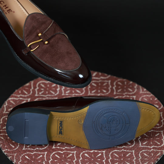Brown Patent Dazzle Hooked Loafers