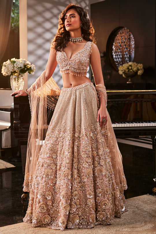 Kalighata - Dusty Peach Lehenga
