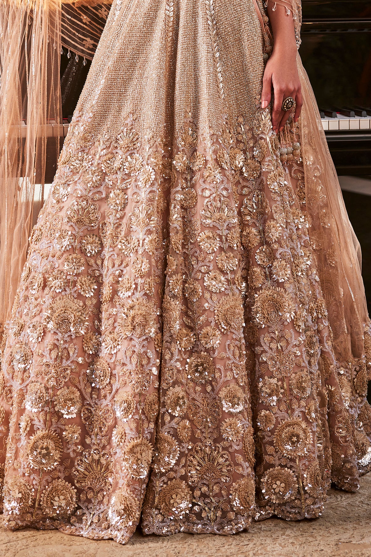 Kalighata - Dusty Peach Lehenga