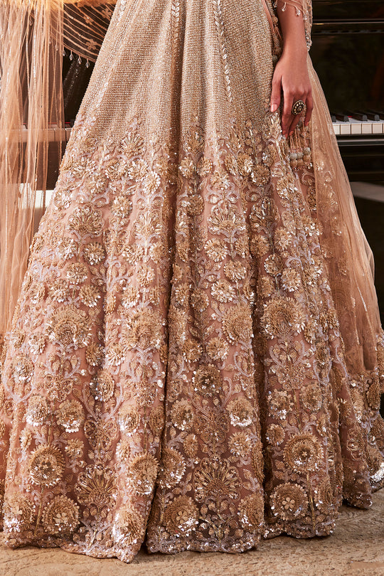 Kalighata - Dusty Peach Lehenga