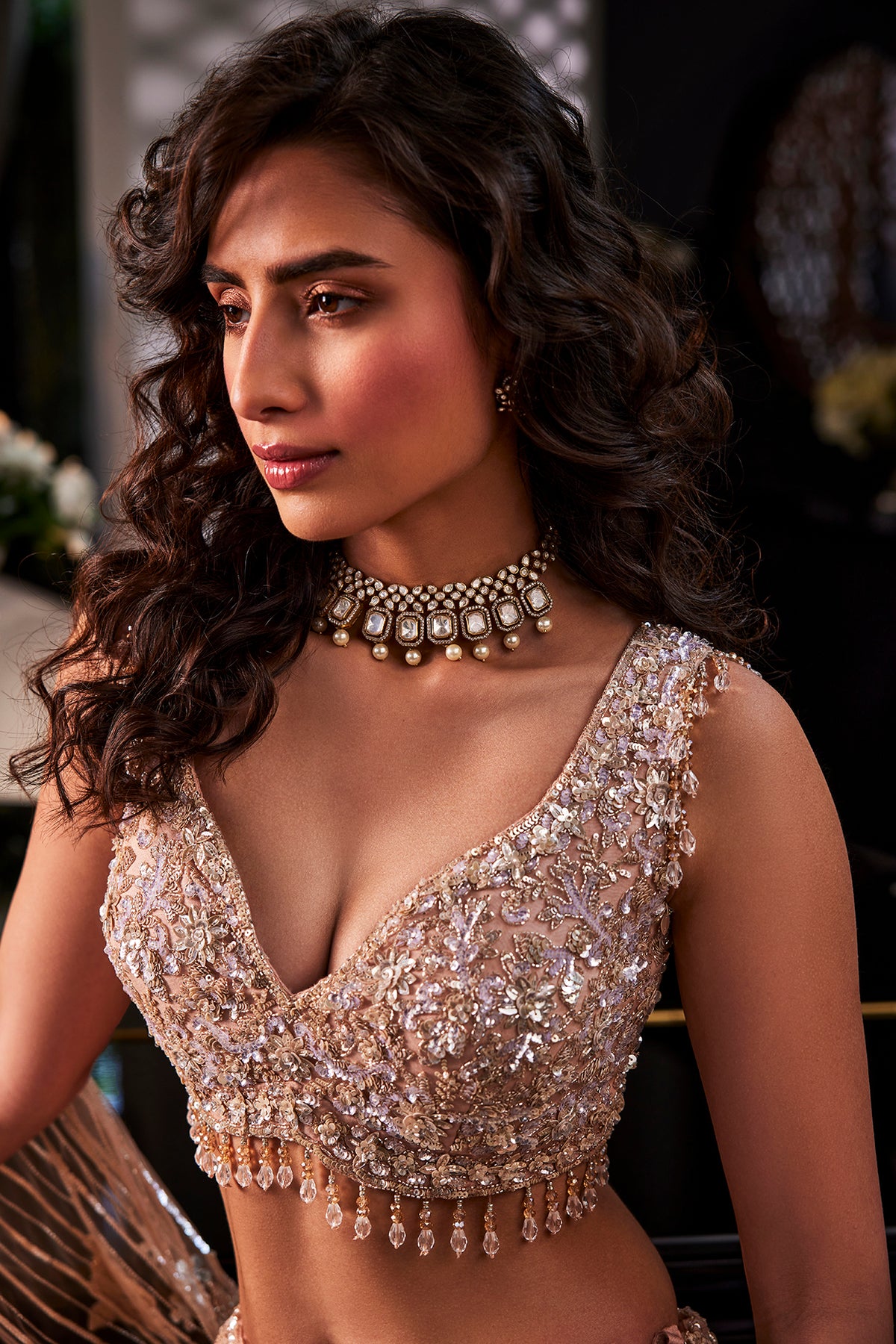 Kalighata - Dusty Peach Lehenga