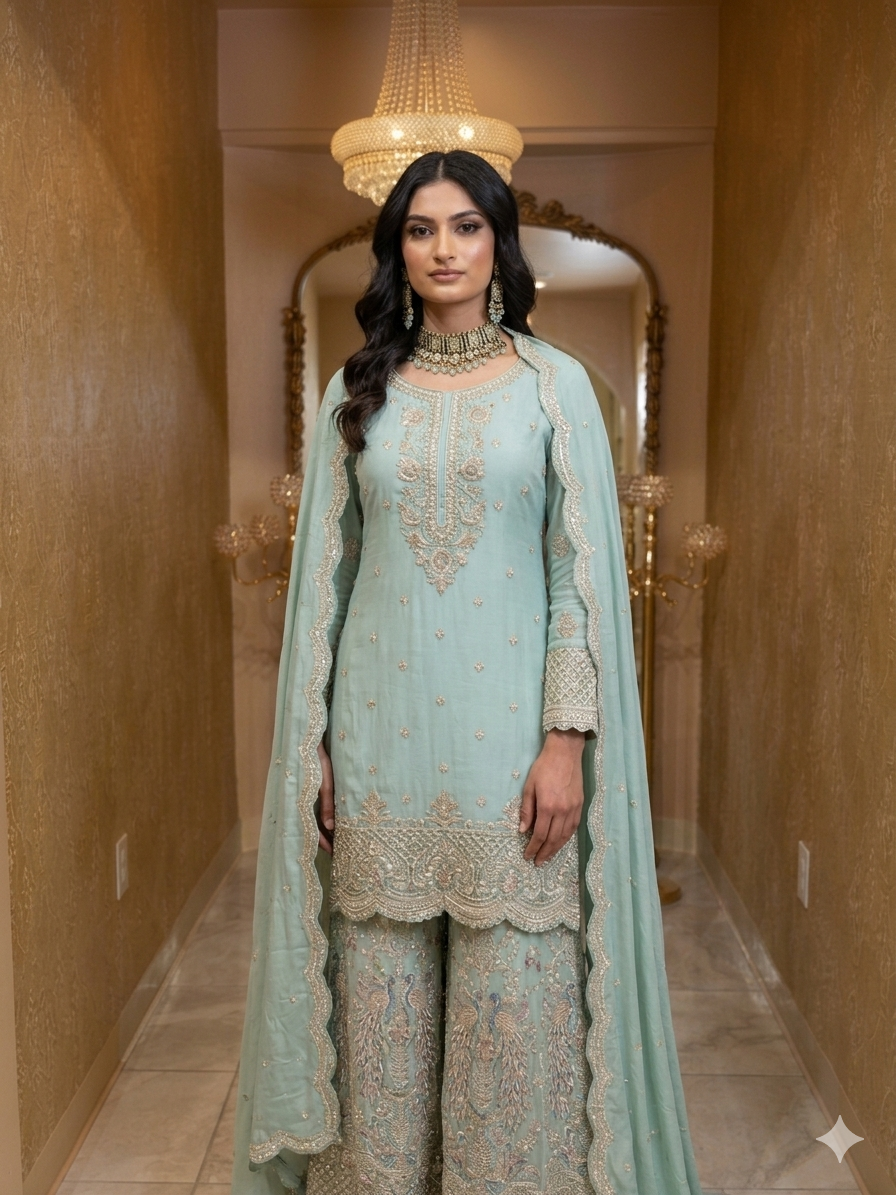 Pastel Blue Sharara
