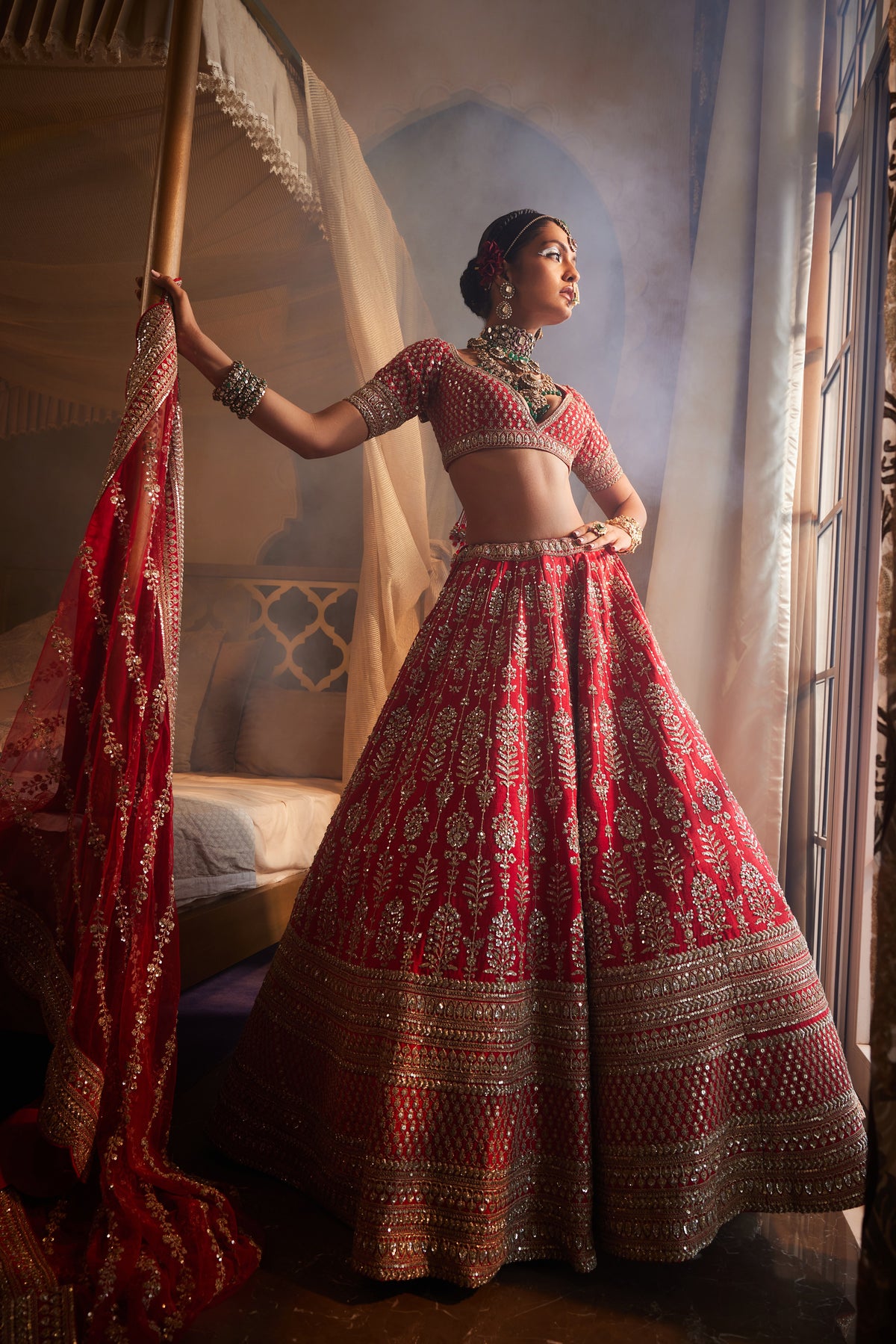 Kalighata - Red Loop Lehenga