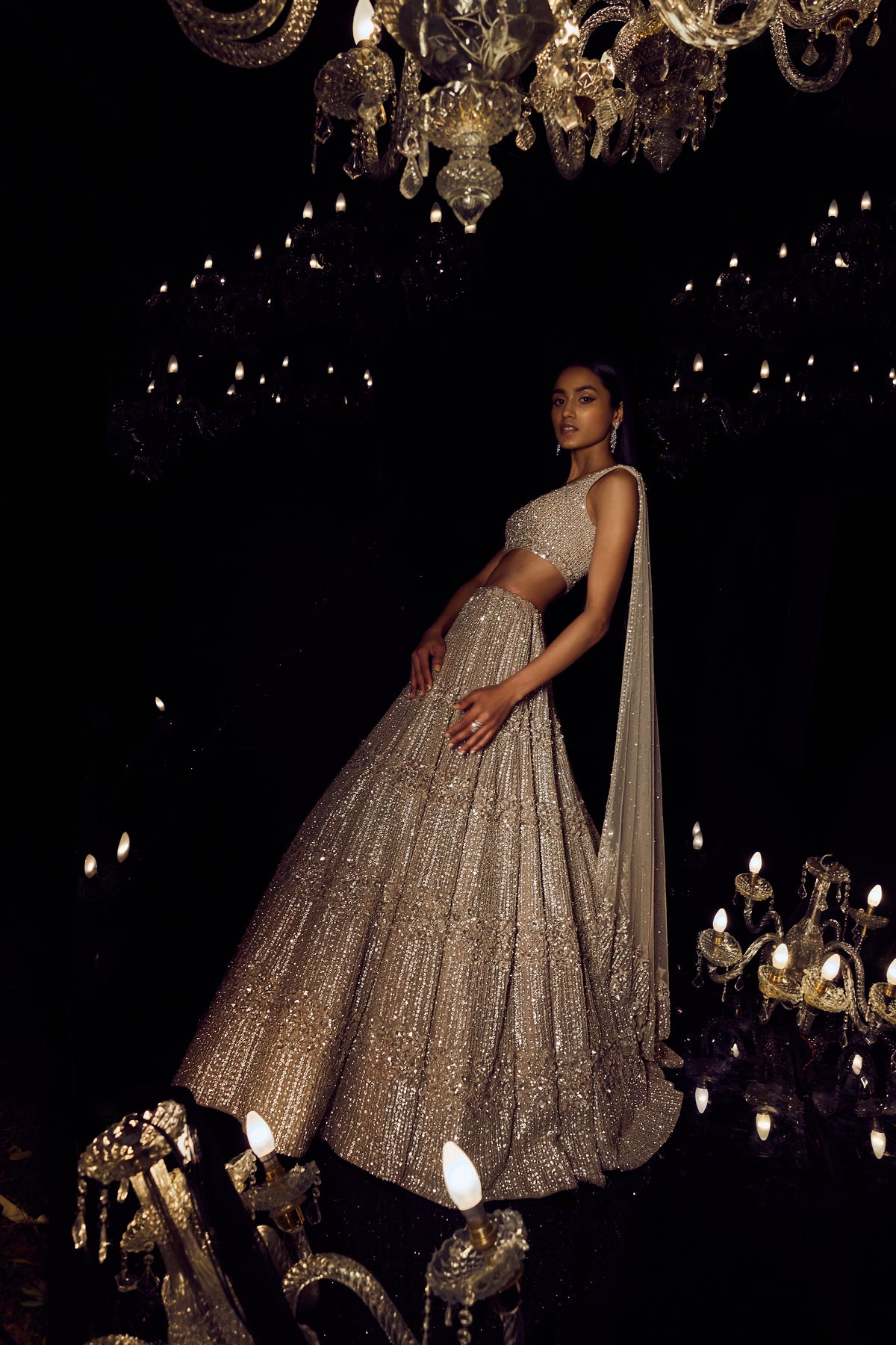 Seema Gujral - Champgane Sequin Lehenga Set
