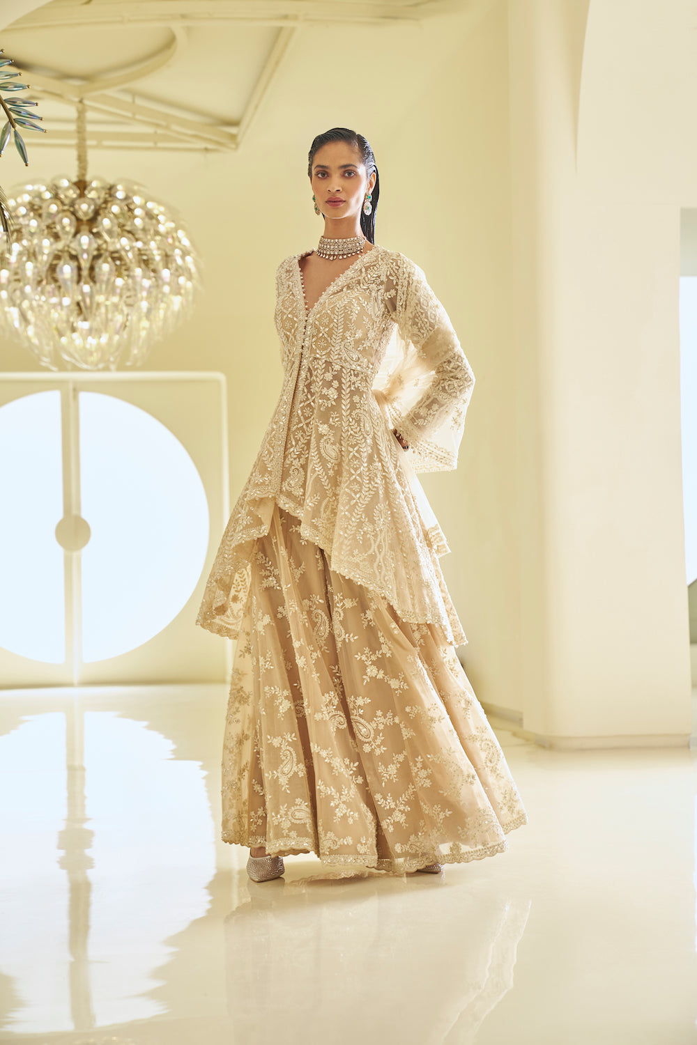 Seema Gujral - High-Low Dori Sharara Set