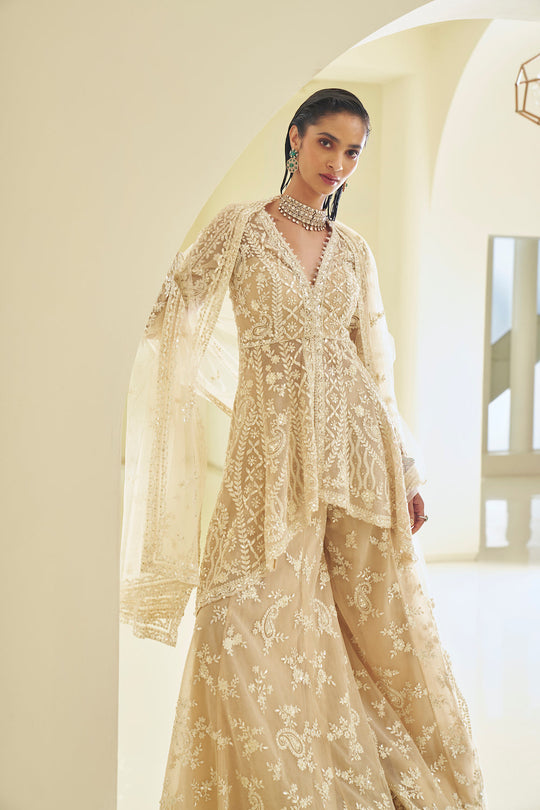 Seema Gujral - High-Low Dori Sharara Set