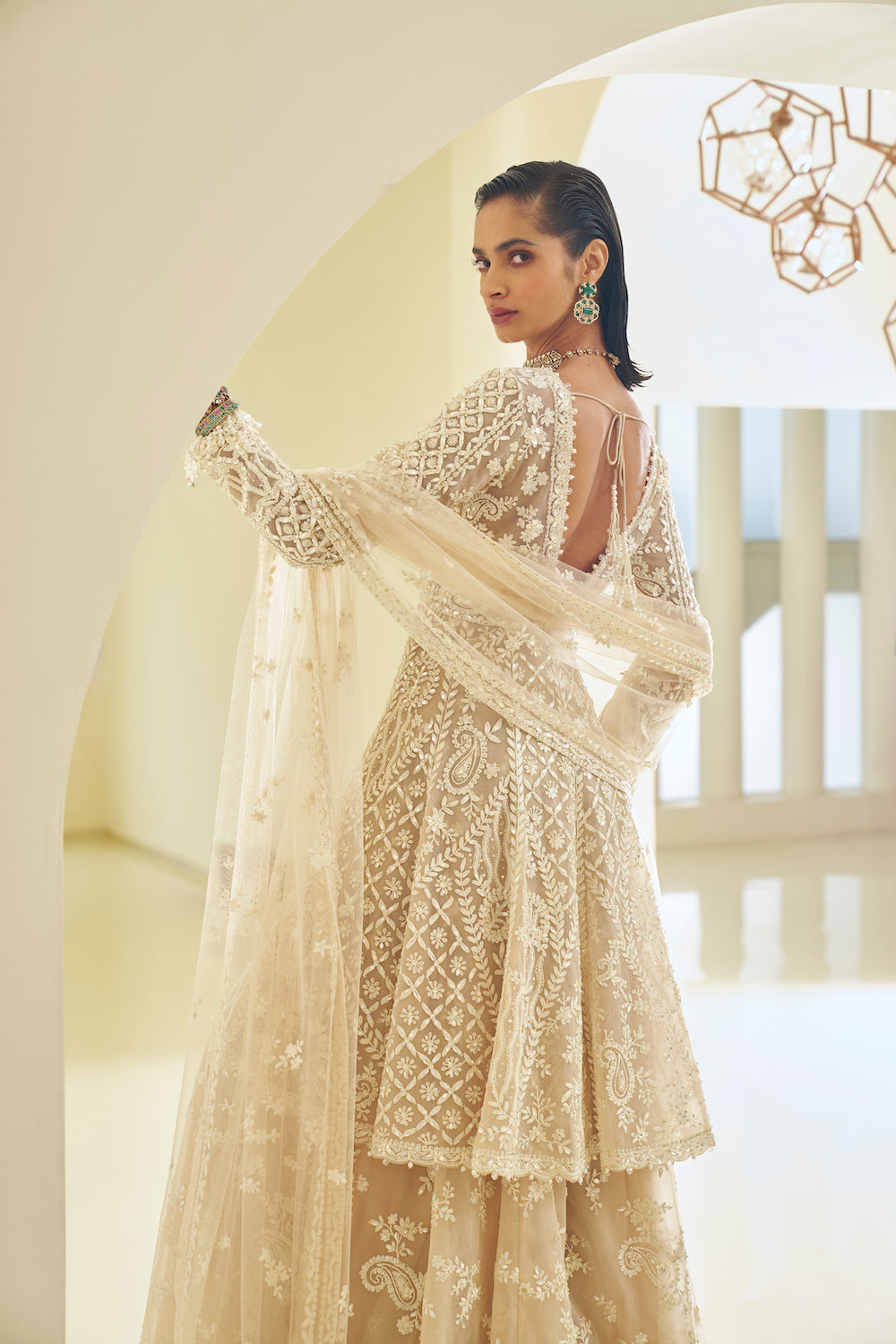 Seema Gujral - High-Low Dori Sharara Set