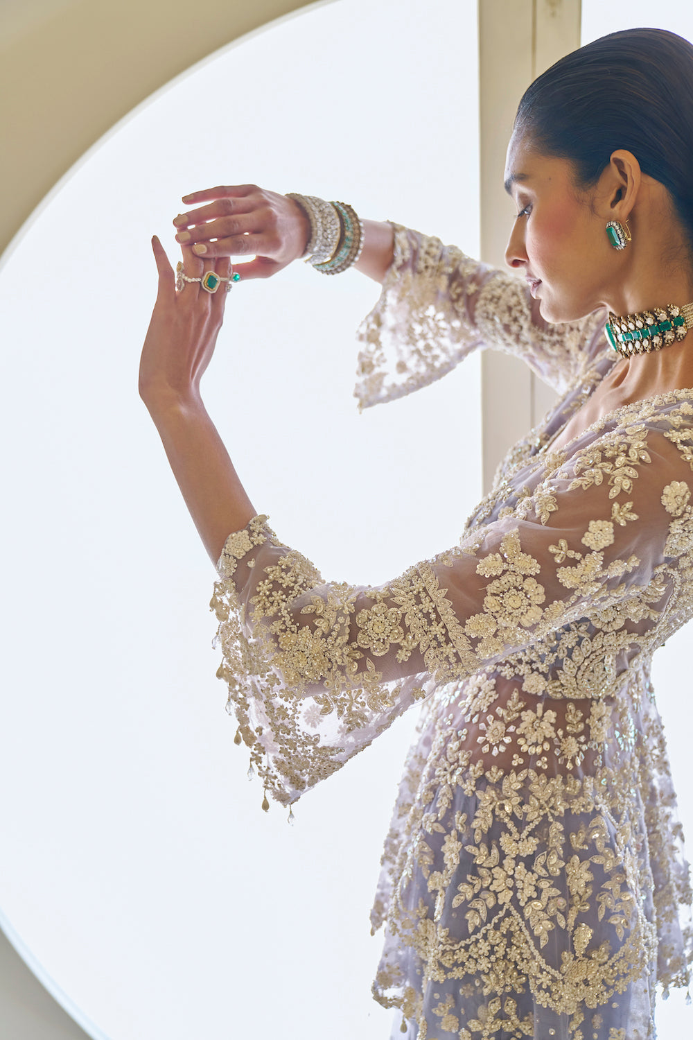 Seema Gujral - Mauve Pearl Sharara Set