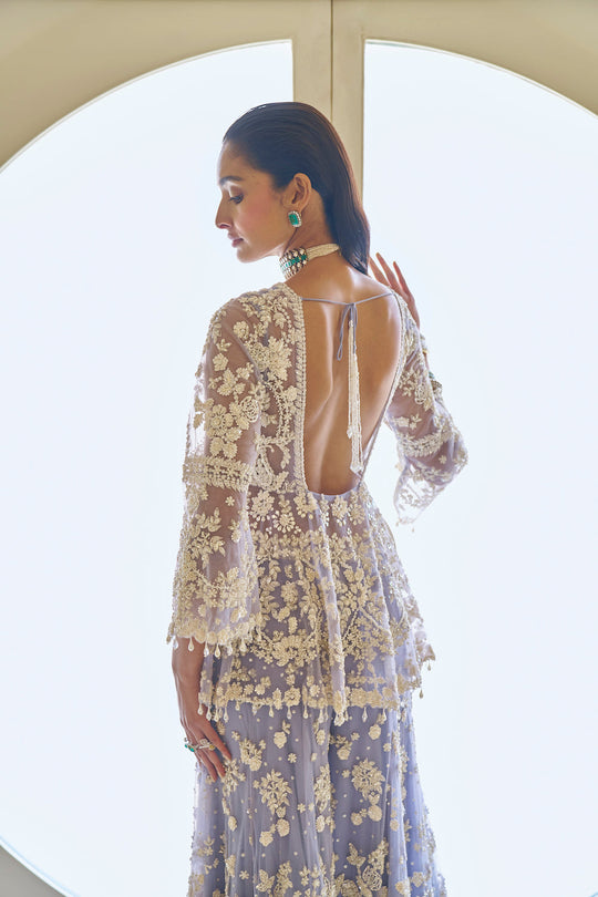 Seema Gujral - Mauve Pearl Sharara Set