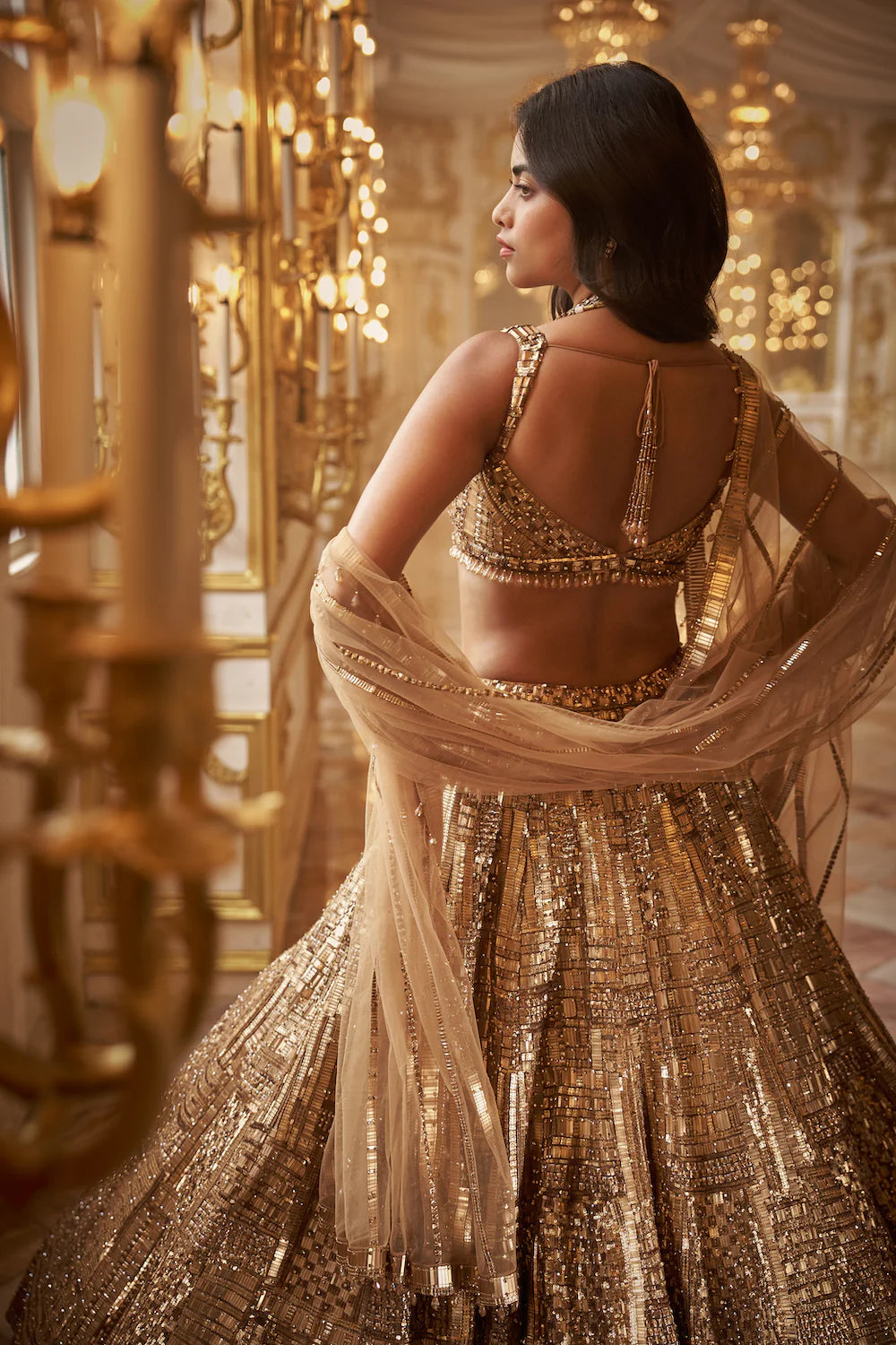 Seema Gujral - Antique Gold Lehenga Set