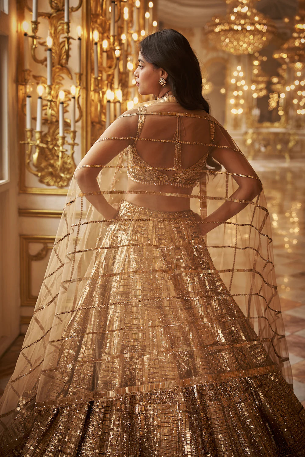 Seema Gujral - Antique Gold Lehenga Set