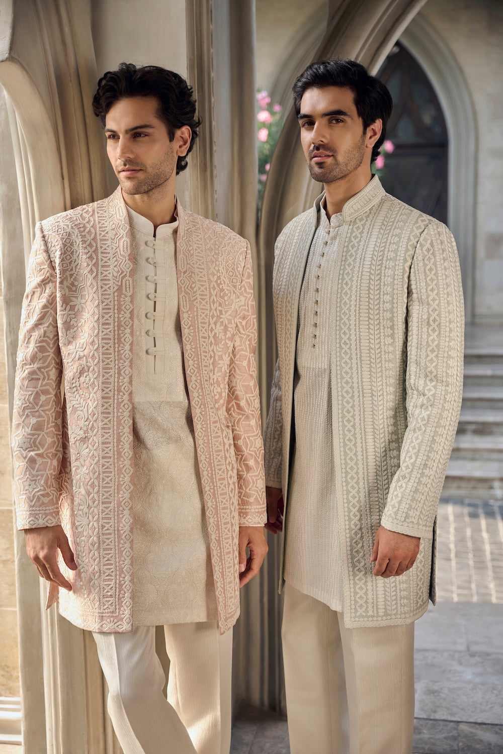 Seema Gujral - Dusty Rose Open Jacket Set