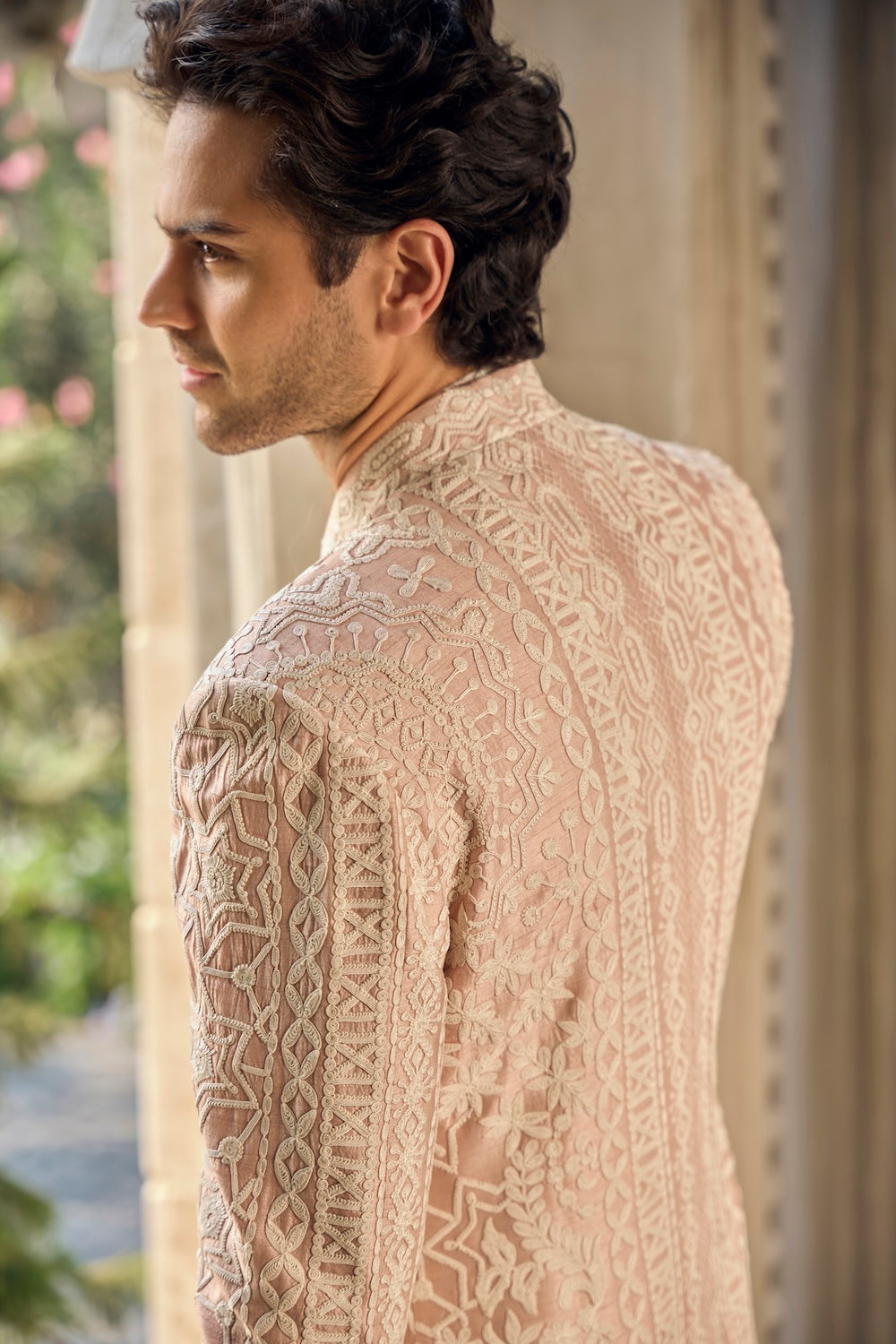 Seema Gujral - Dusty Rose Open Jacket Set